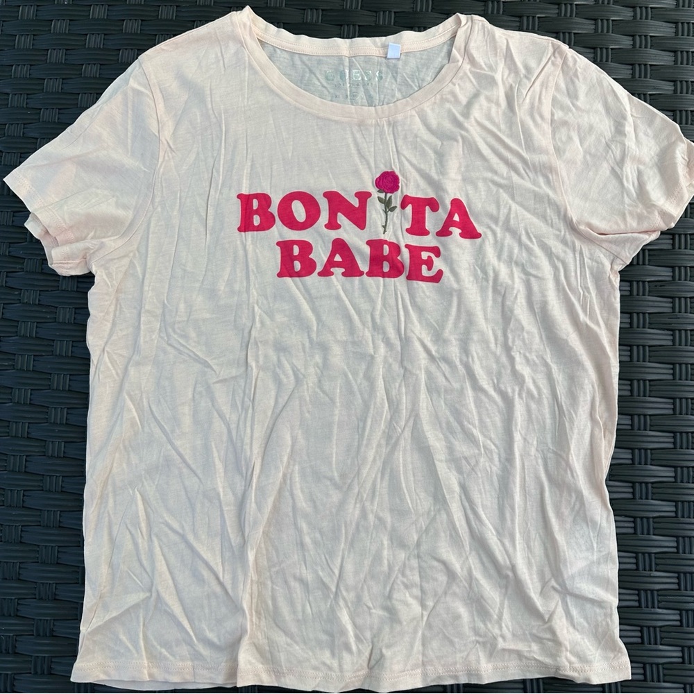 Guess Bonita babe pink top, size M, new, no tags, stretch